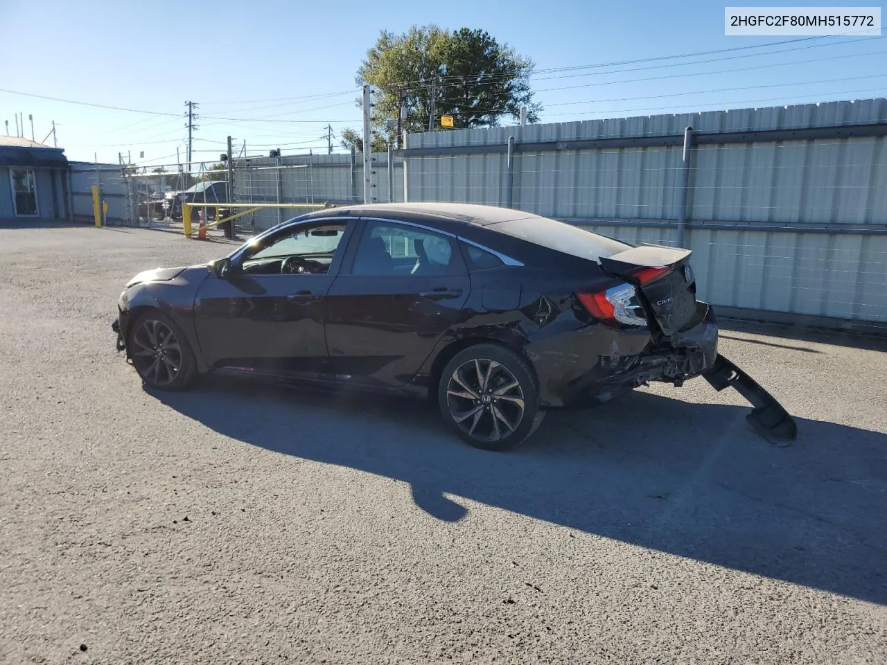 2021 Honda Civic Sport VIN: 2HGFC2F80MH515772 Lot: 76696354