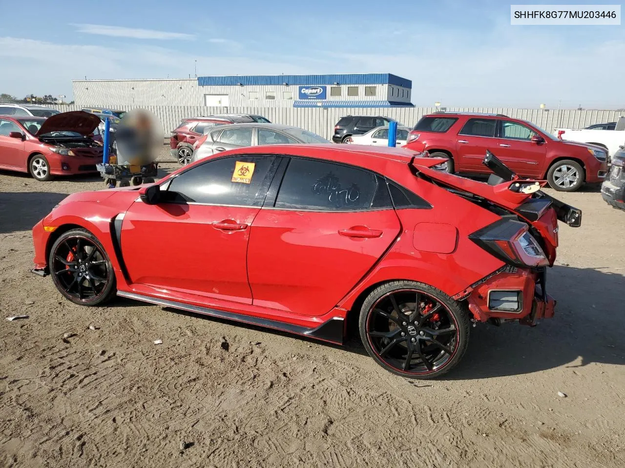 2021 Honda Civic Type-R Touring VIN: SHHFK8G77MU203446 Lot: 77133674