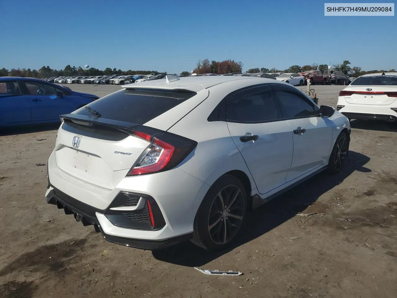 2021 Honda Civic Sport VIN: SHHFK7H49MU209084 Lot: 77138544