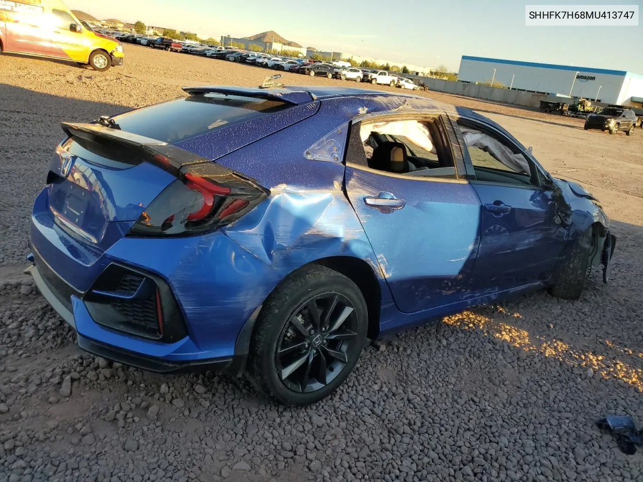 2021 Honda Civic Ex VIN: SHHFK7H68MU413747 Lot: 77201374