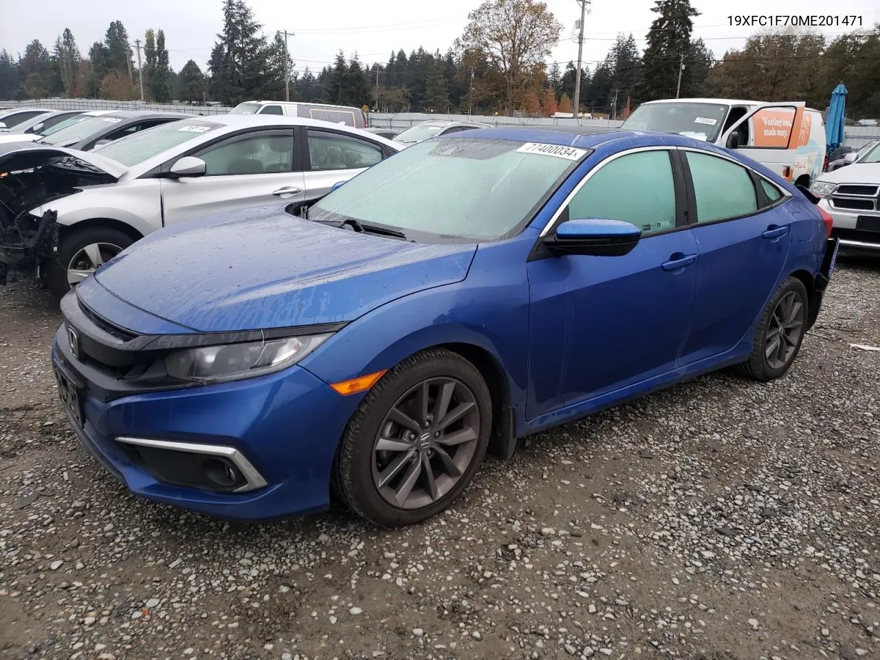 2021 Honda Civic Exl VIN: 19XFC1F70ME201471 Lot: 77400034