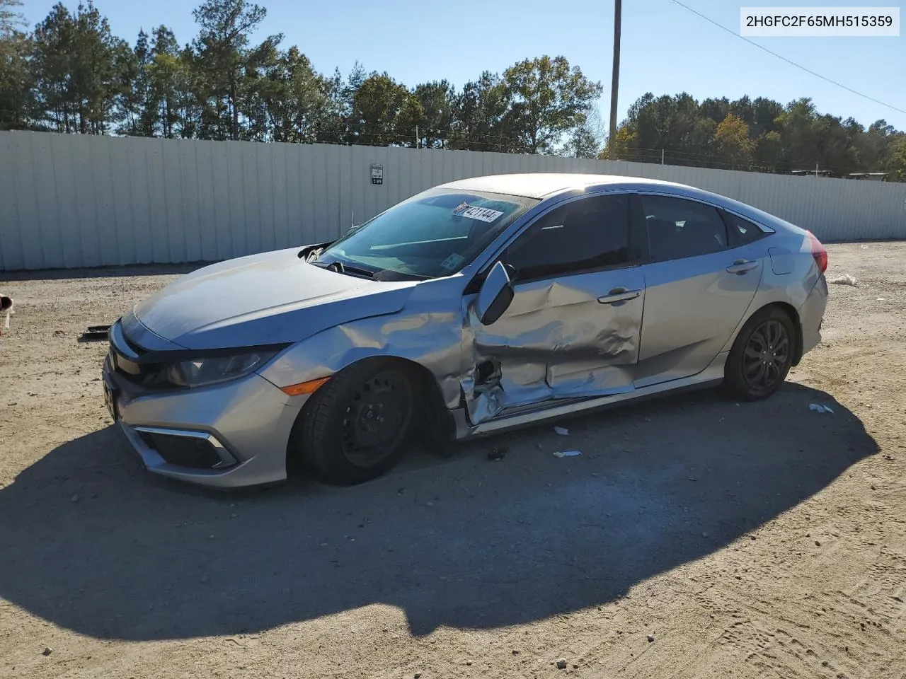 2021 Honda Civic Lx VIN: 2HGFC2F65MH515359 Lot: 77421144