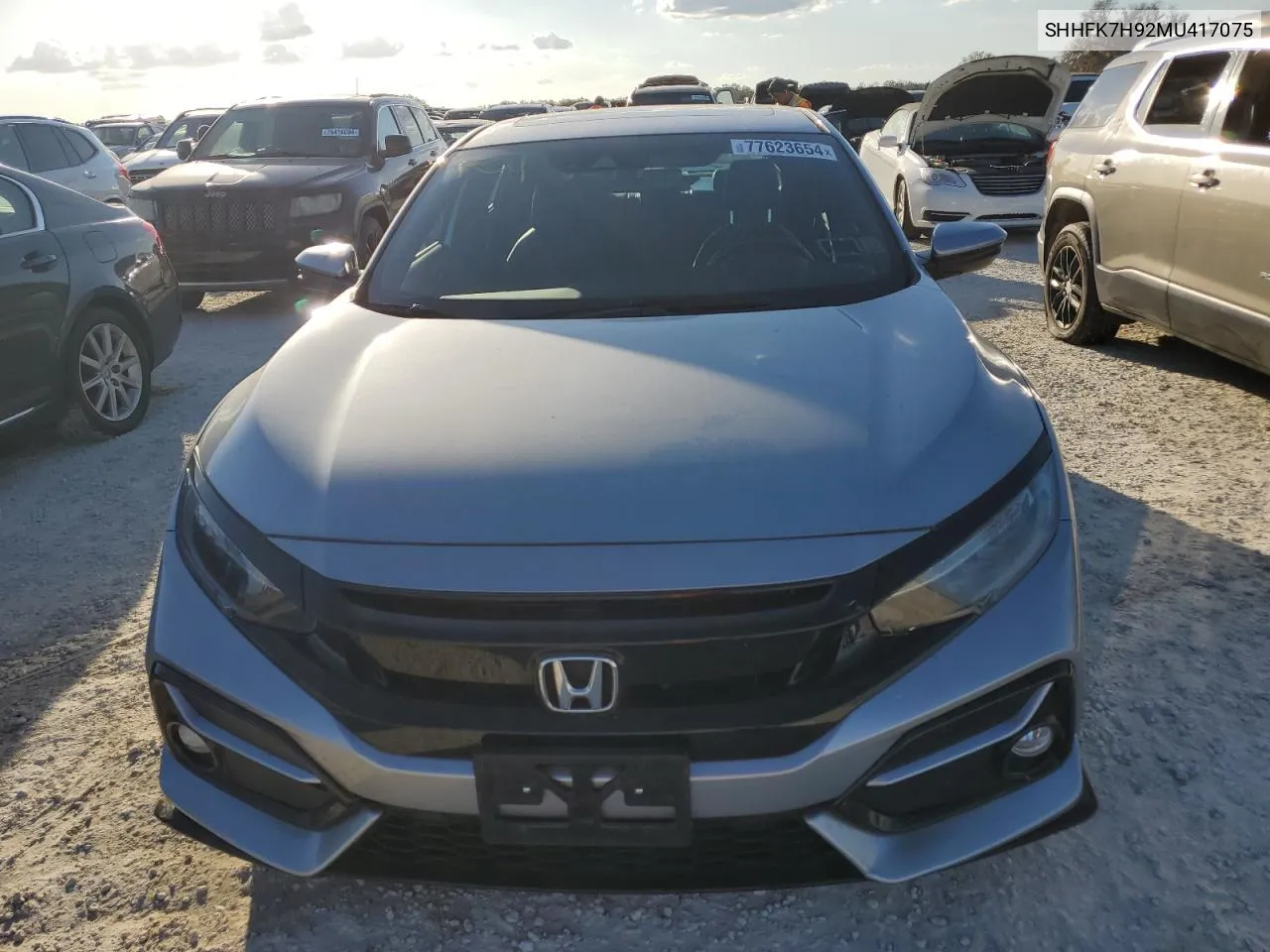 2021 Honda Civic Sport Touring VIN: SHHFK7H92MU417075 Lot: 77623654