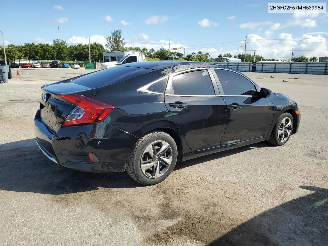 2021 Honda Civic Lx VIN: 2HGFC2F67MH539954 Lot: 77822234