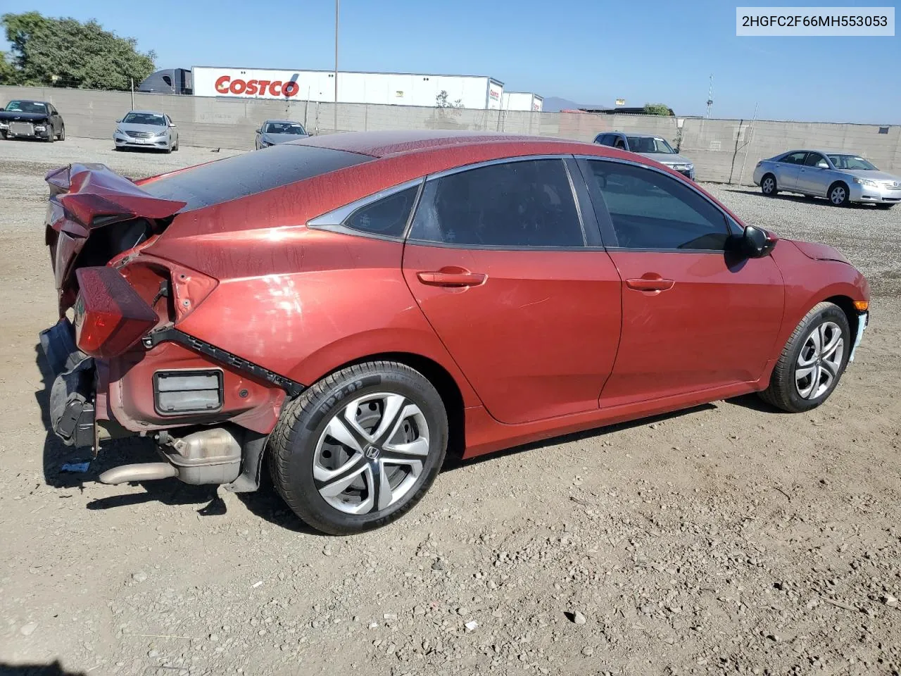 2021 Honda Civic Lx VIN: 2HGFC2F66MH553053 Lot: 77873964