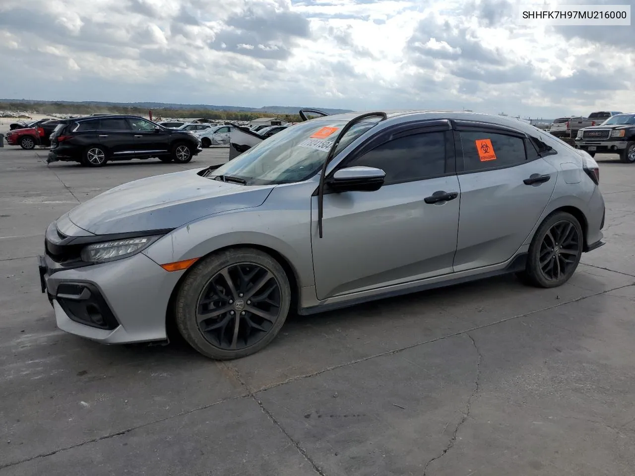 2021 Honda Civic Sport Touring VIN: SHHFK7H97MU216000 Lot: 78241504