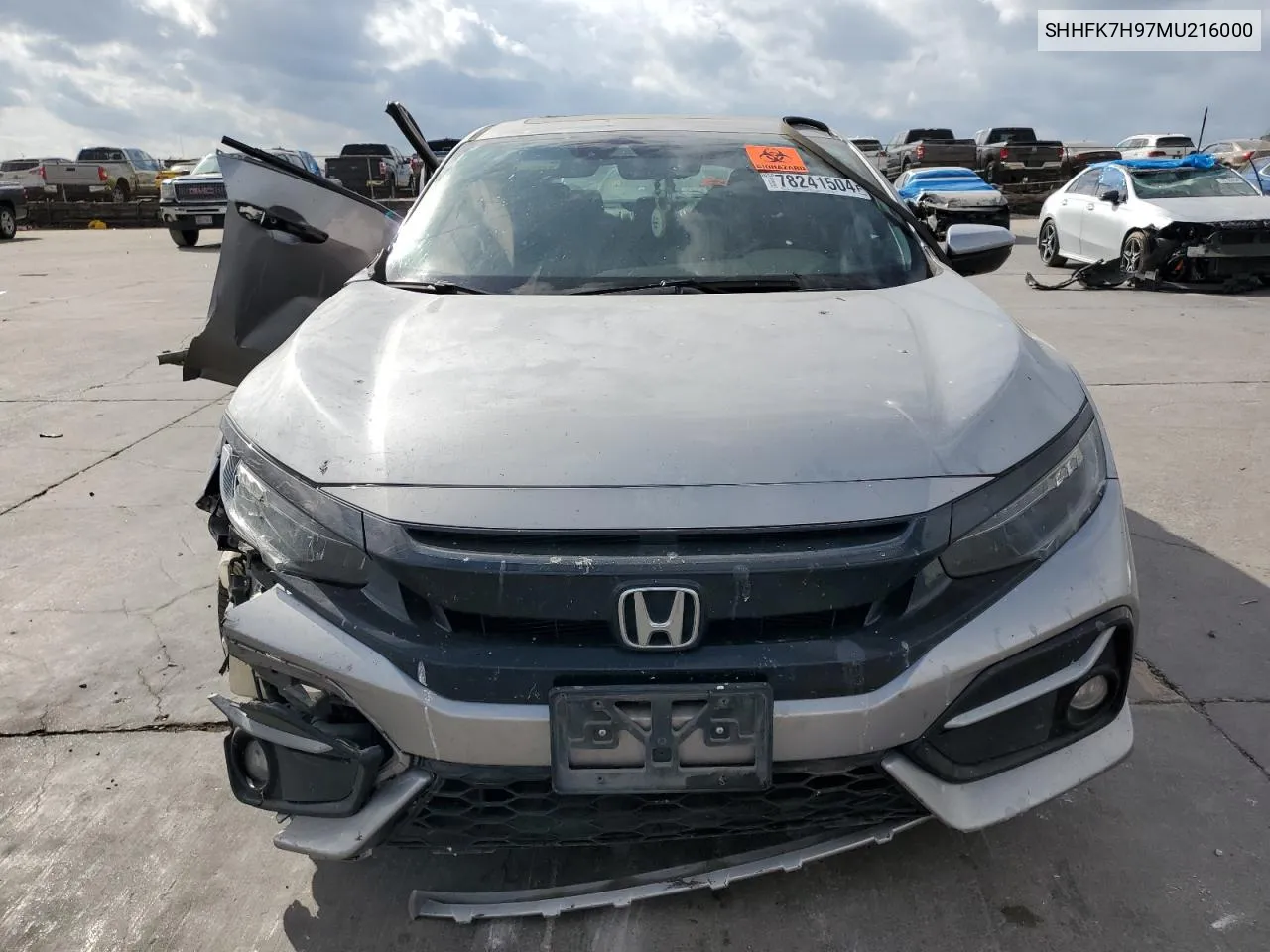 2021 Honda Civic Sport Touring VIN: SHHFK7H97MU216000 Lot: 78241504