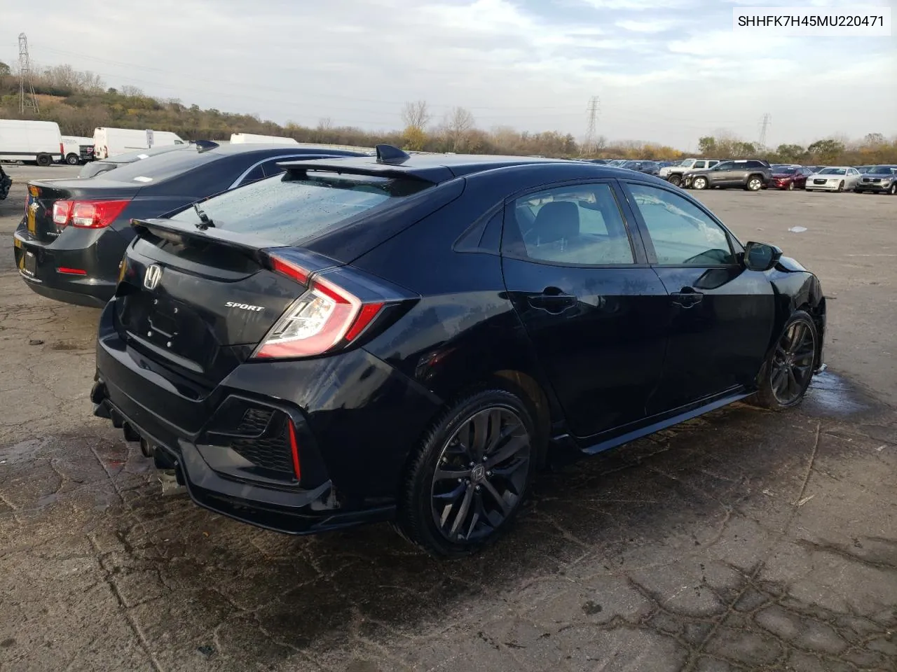 2021 Honda Civic Sport VIN: SHHFK7H45MU220471 Lot: 78741384