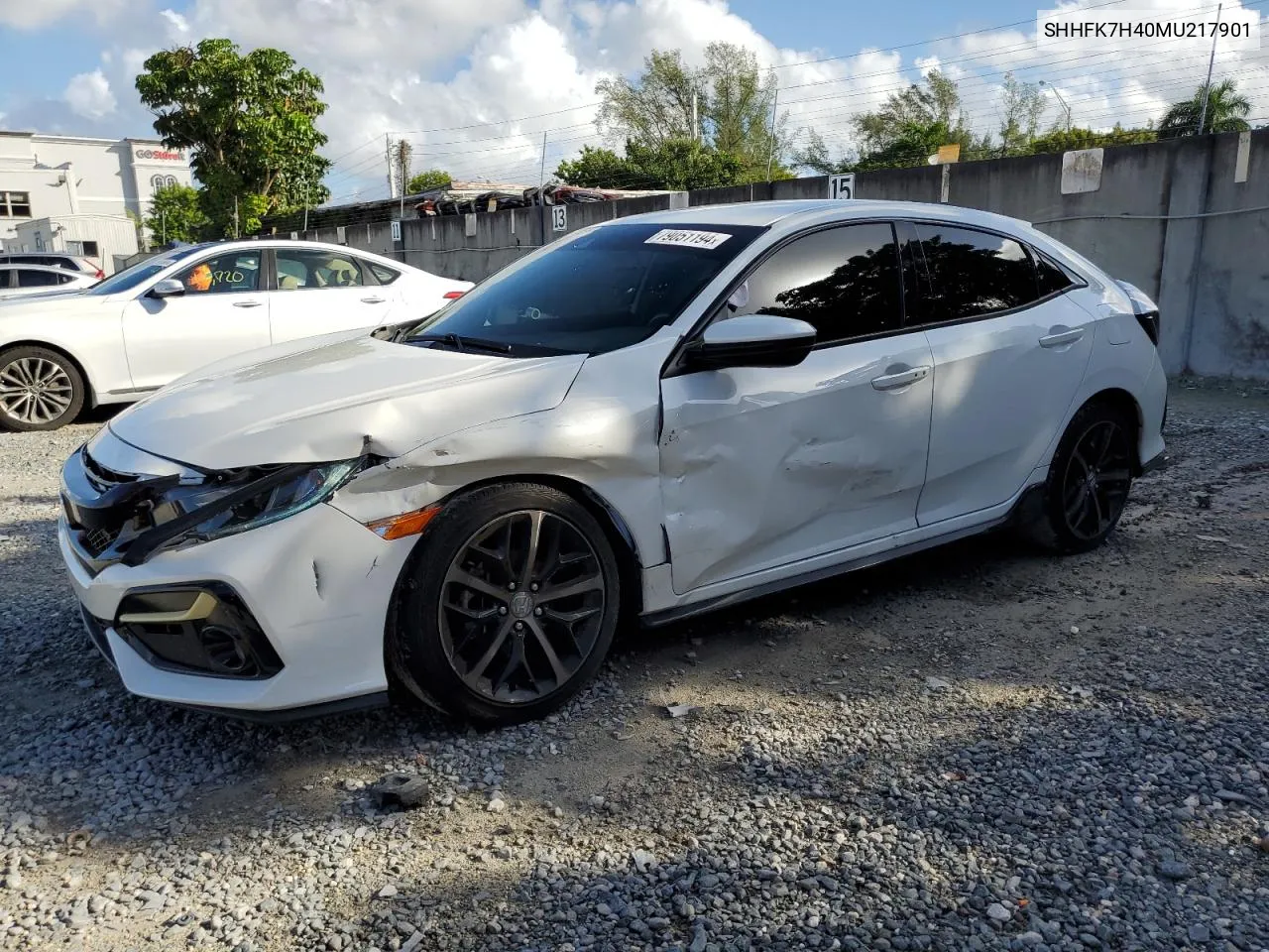 2021 Honda Civic Sport VIN: SHHFK7H40MU217901 Lot: 79051194