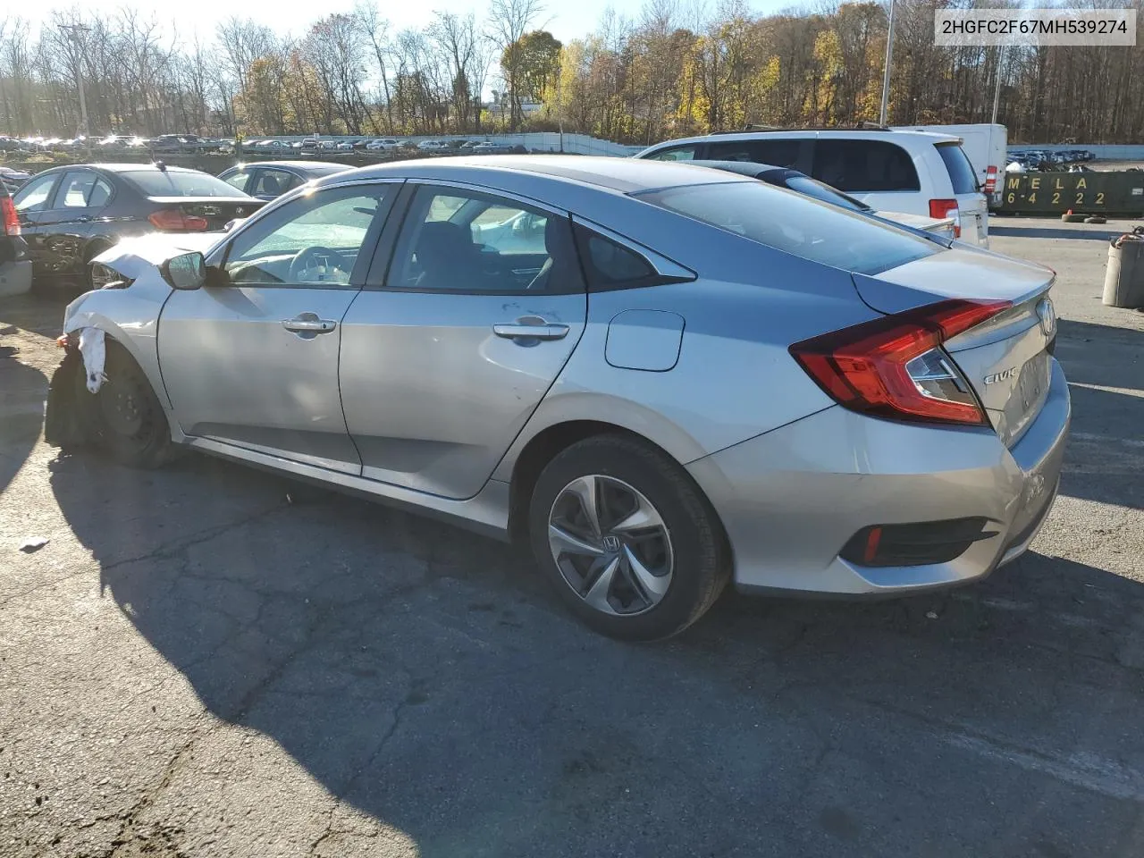 2021 Honda Civic Lx VIN: 2HGFC2F67MH539274 Lot: 79552624