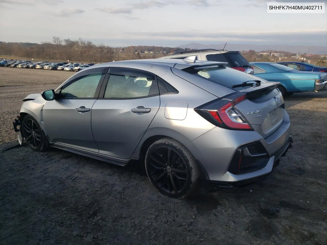 2021 Honda Civic Sport VIN: SHHFK7H40MU402711 Lot: 80950194