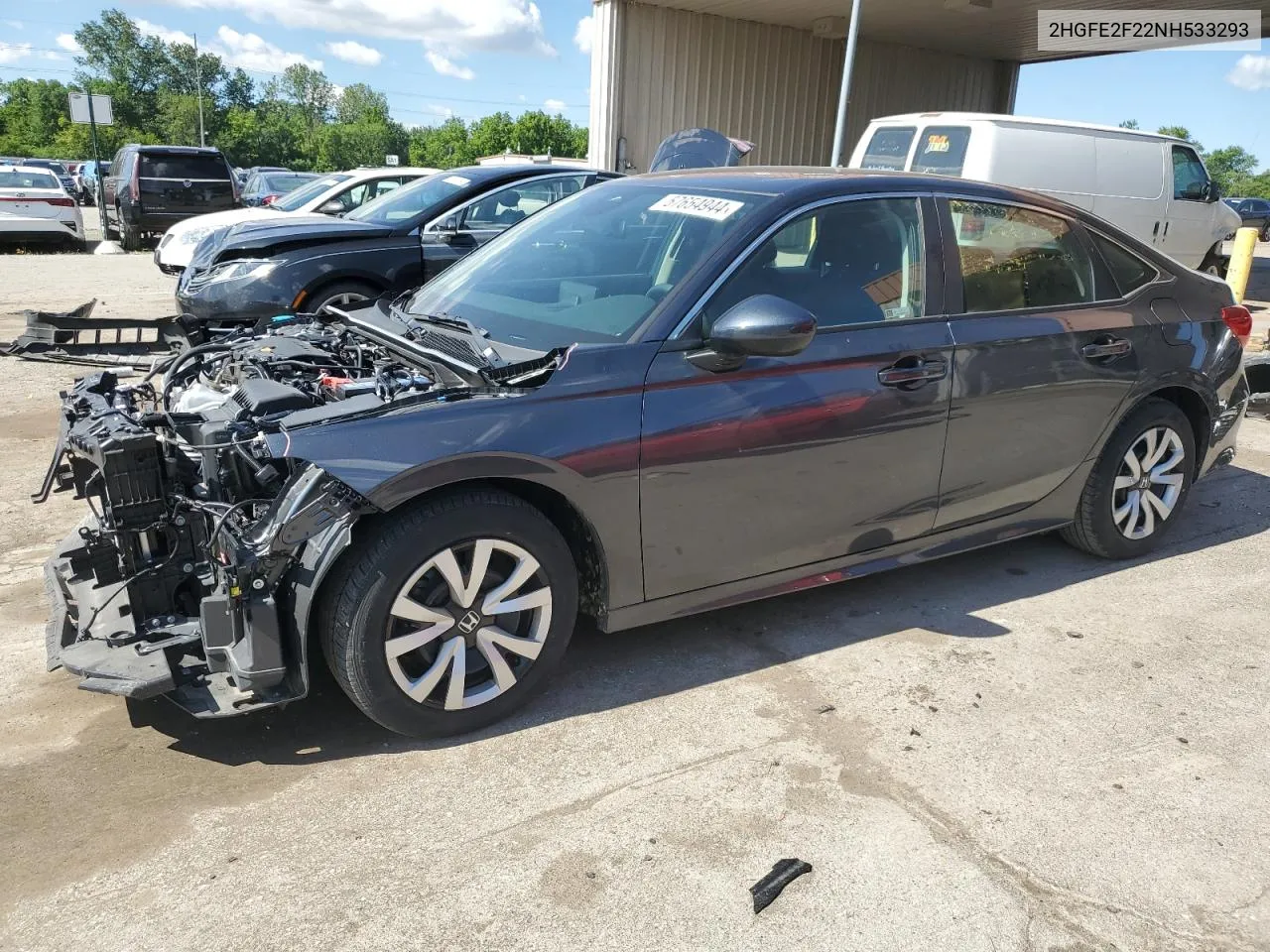 2022 Honda Civic Lx VIN: 2HGFE2F22NH533293 Lot: 57654944