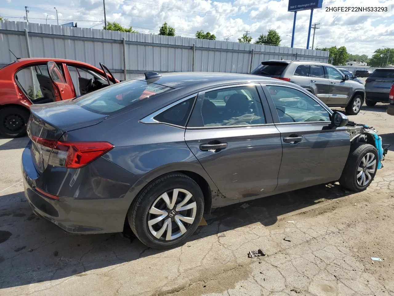 2022 Honda Civic Lx VIN: 2HGFE2F22NH533293 Lot: 57654944