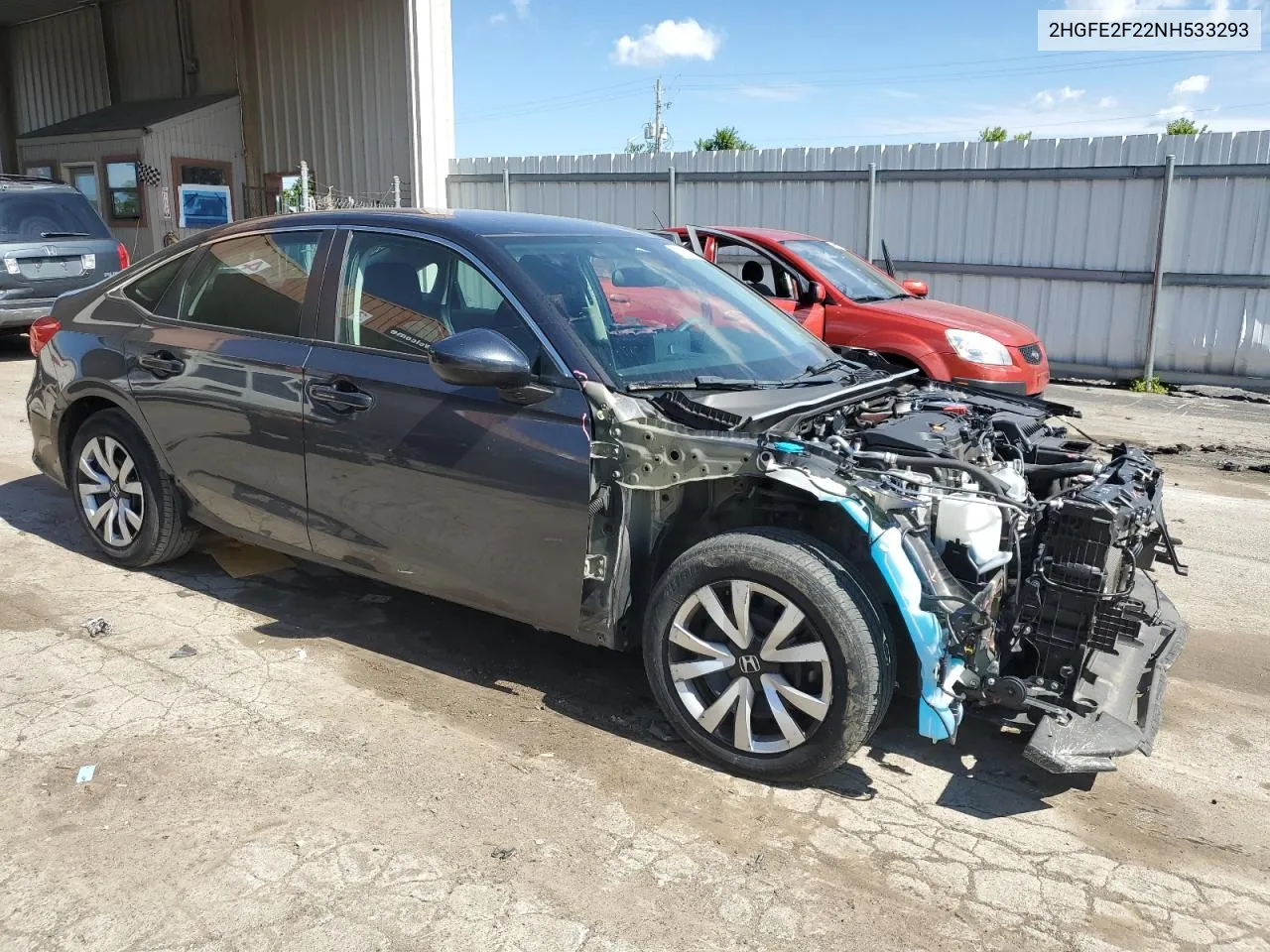 2022 Honda Civic Lx VIN: 2HGFE2F22NH533293 Lot: 57654944