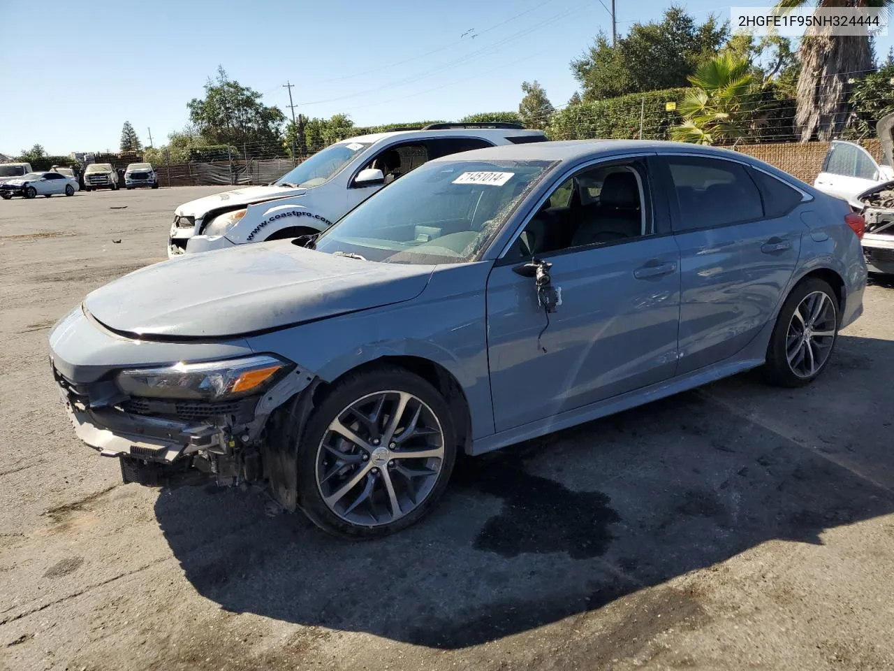 2022 Honda Civic Touring VIN: 2HGFE1F95NH324444 Lot: 71451014