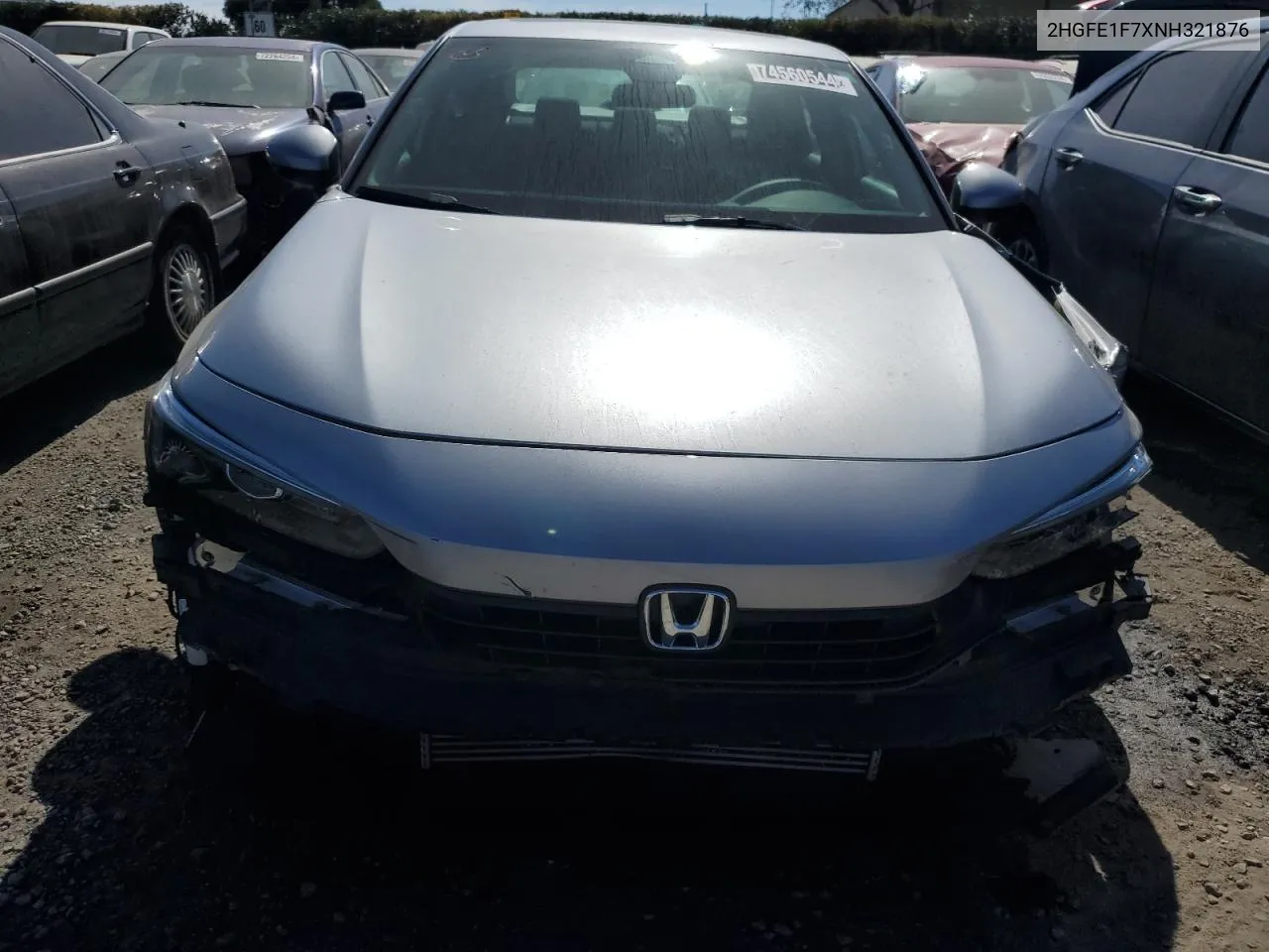 2022 Honda Civic Ex VIN: 2HGFE1F7XNH321876 Lot: 74560544