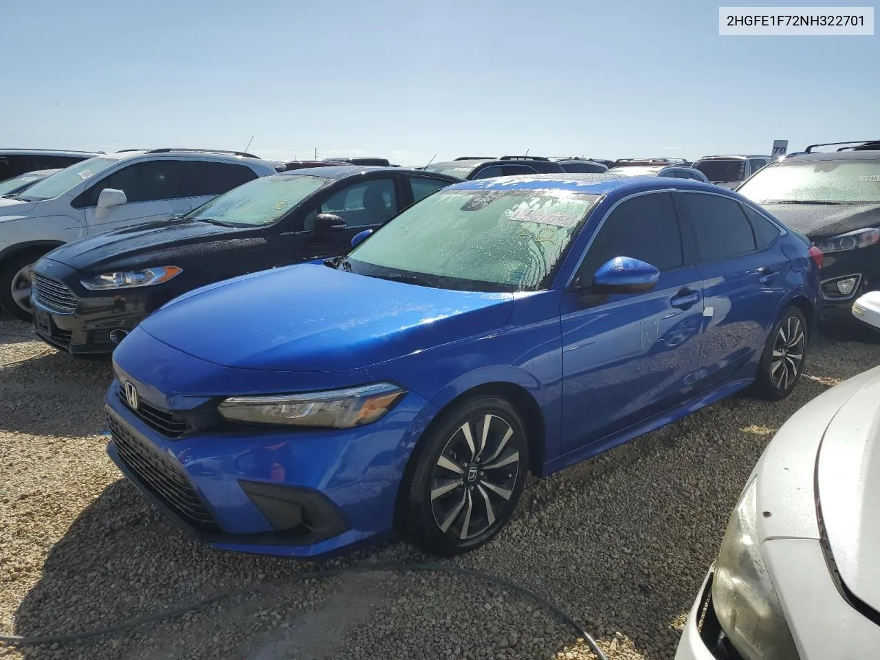 2022 Honda Civic Ex VIN: 2HGFE1F72NH322701 Lot: 74887174