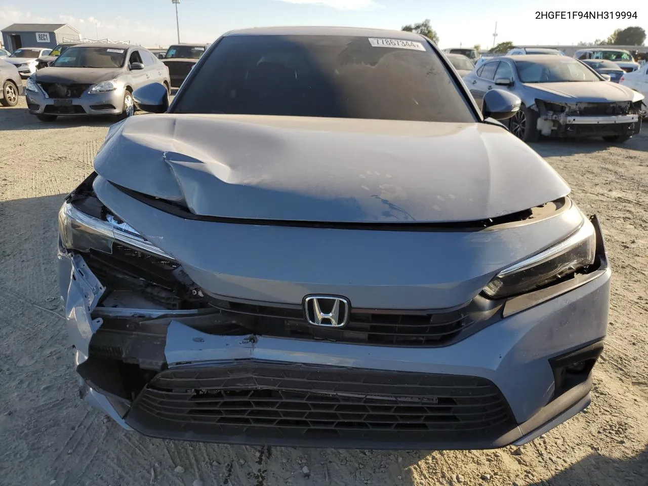 2022 Honda Civic Touring VIN: 2HGFE1F94NH319994 Lot: 77867344