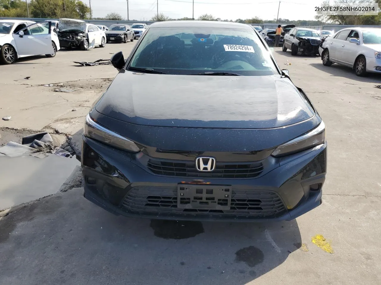 2022 Honda Civic Sport VIN: 2HGFE2F58NH602014 Lot: 78924294