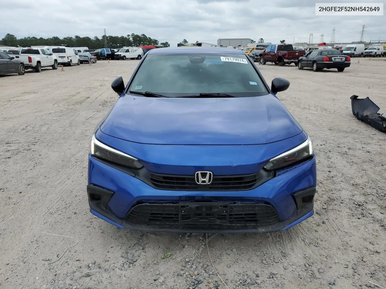 2022 Honda Civic Sport VIN: 2HGFE2F52NH542649 Lot: 79179974