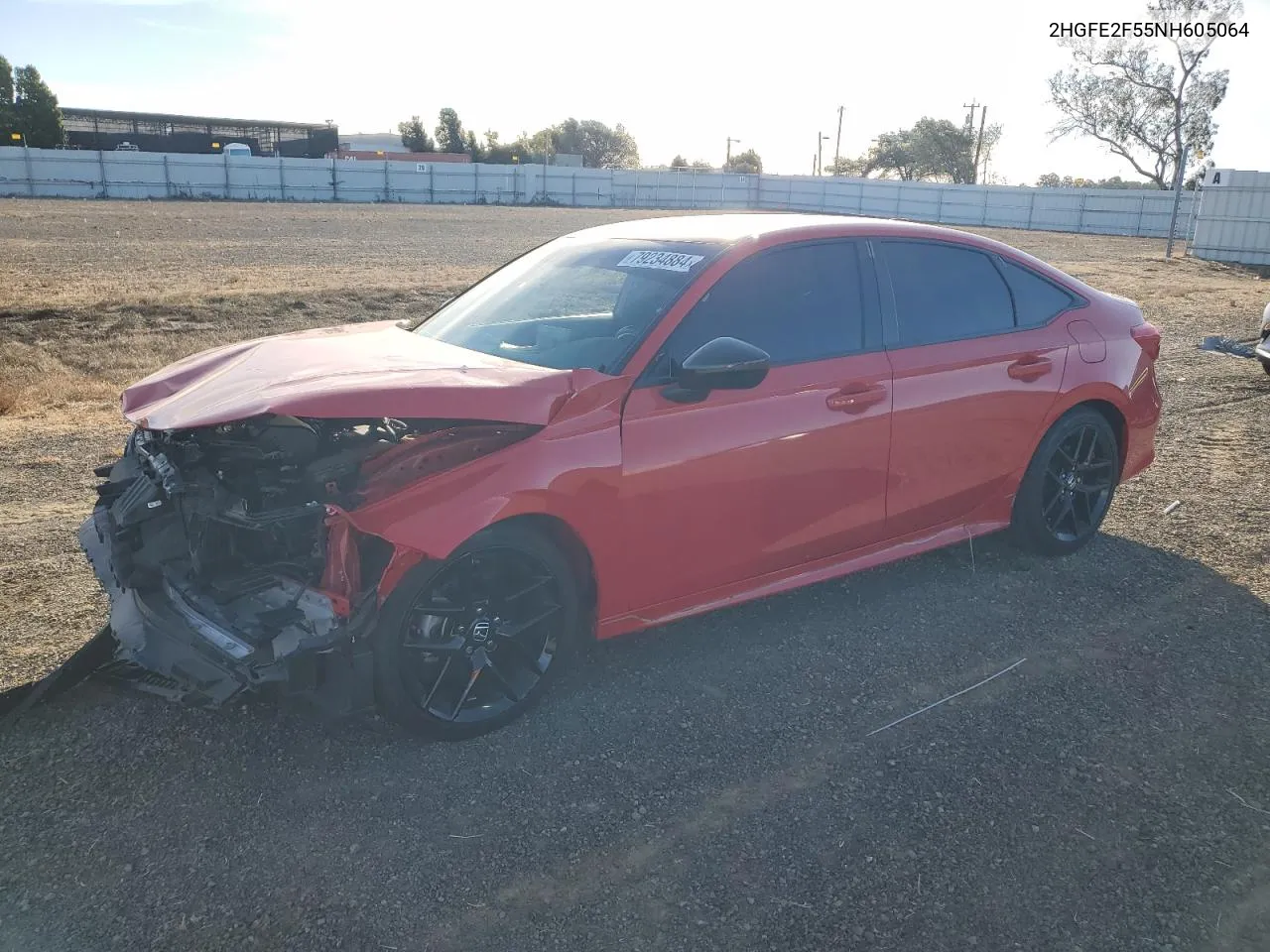 2022 Honda Civic Sport VIN: 2HGFE2F55NH605064 Lot: 79234884