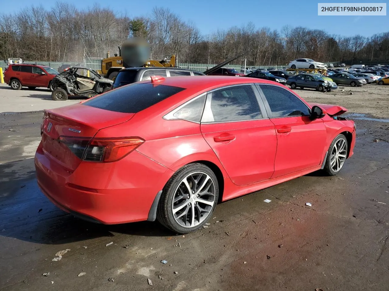 2022 Honda Civic Touring VIN: 2HGFE1F98NH300817 Lot: 80691684