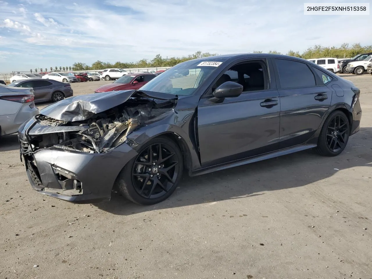 2022 Honda Civic Sport VIN: 2HGFE2F5XNH515358 Lot: 81732384