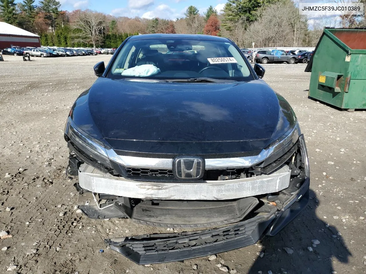 2018 Honda Clarity Touring VIN: JHMZC5F39JC010389 Lot: 80250574