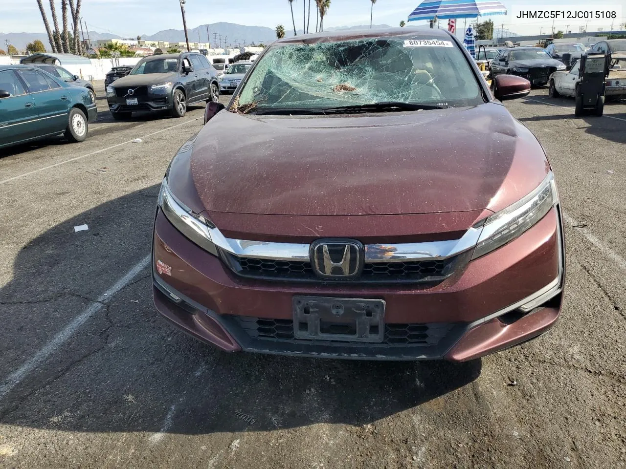 2018 Honda Clarity VIN: JHMZC5F12JC015108 Lot: 80735454