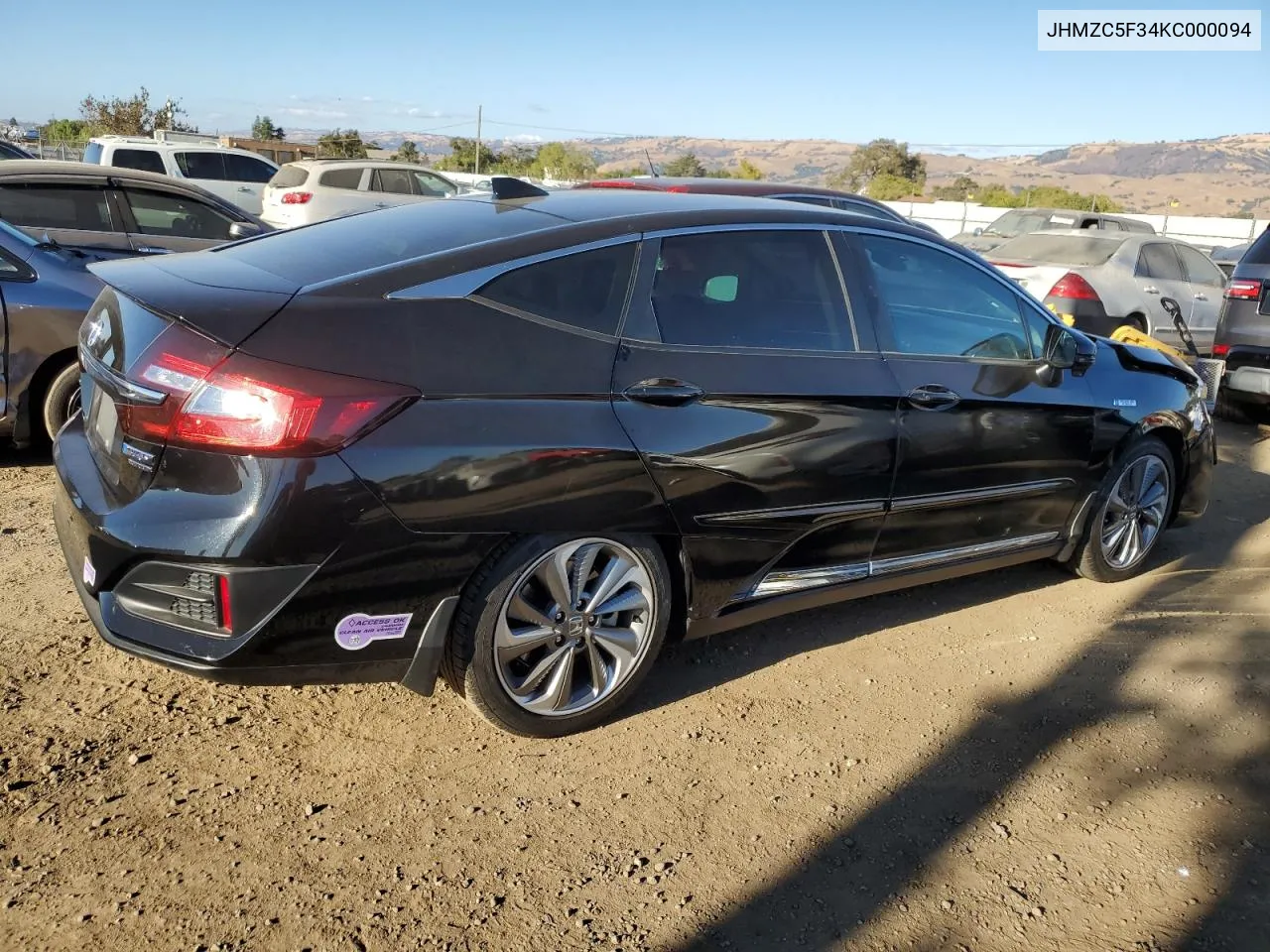 2019 Honda Clarity Touring VIN: JHMZC5F34KC000094 Lot: 76635894