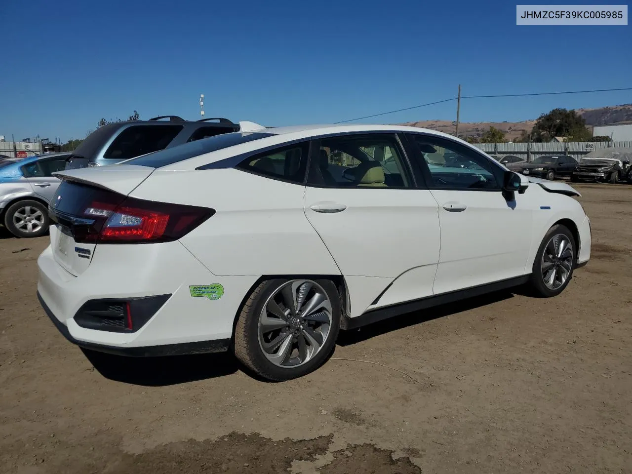 2019 Honda Clarity Touring VIN: JHMZC5F39KC005985 Lot: 76944294