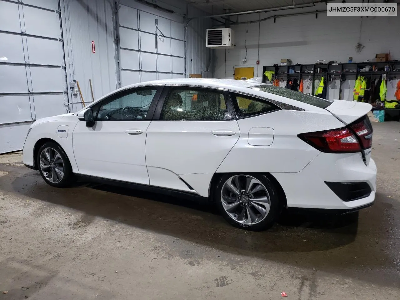 2021 Honda Clarity Touring VIN: JHMZC5F3XMC000670 Lot: 61128474