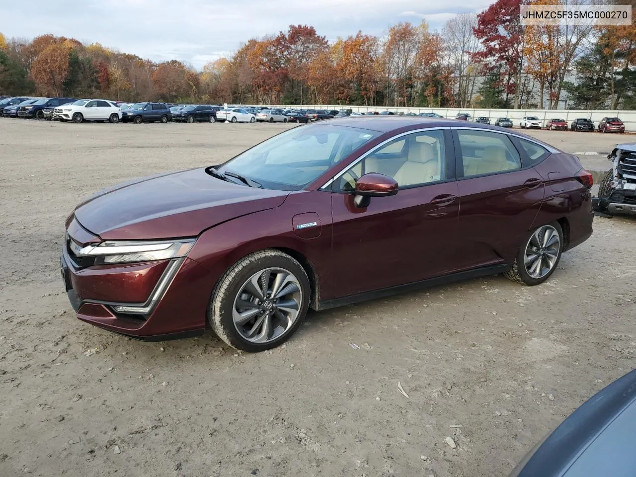 2021 Honda Clarity Touring VIN: JHMZC5F35MC000270 Lot: 76759414