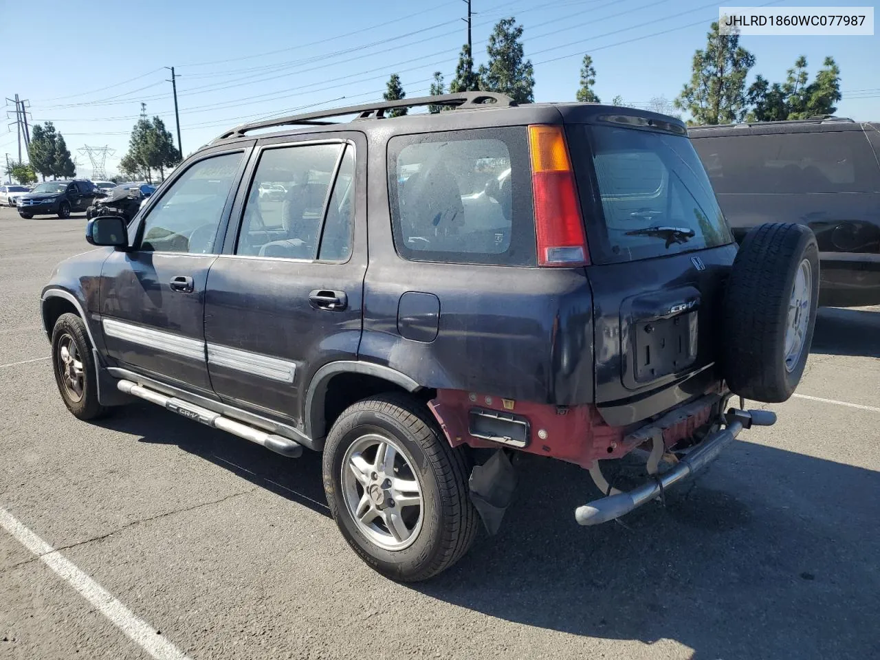 1998 Honda Cr-V Ex VIN: JHLRD1860WC077987 Lot: 78651454