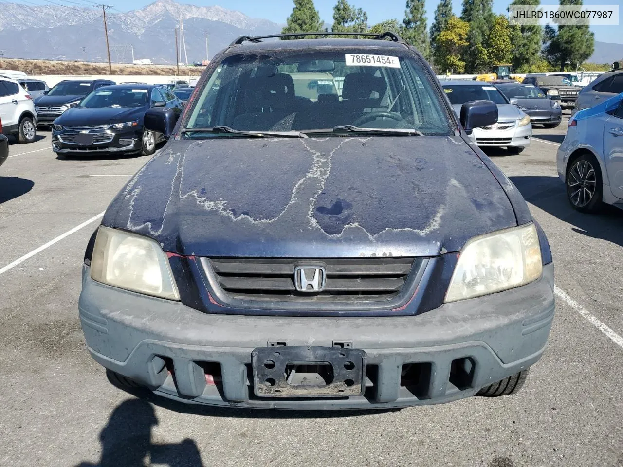 1998 Honda Cr-V Ex VIN: JHLRD1860WC077987 Lot: 78651454