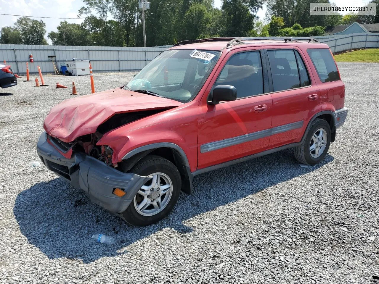 2000 Honda Cr-V Ex VIN: JHLRD1863YC028317 Lot: 69479084