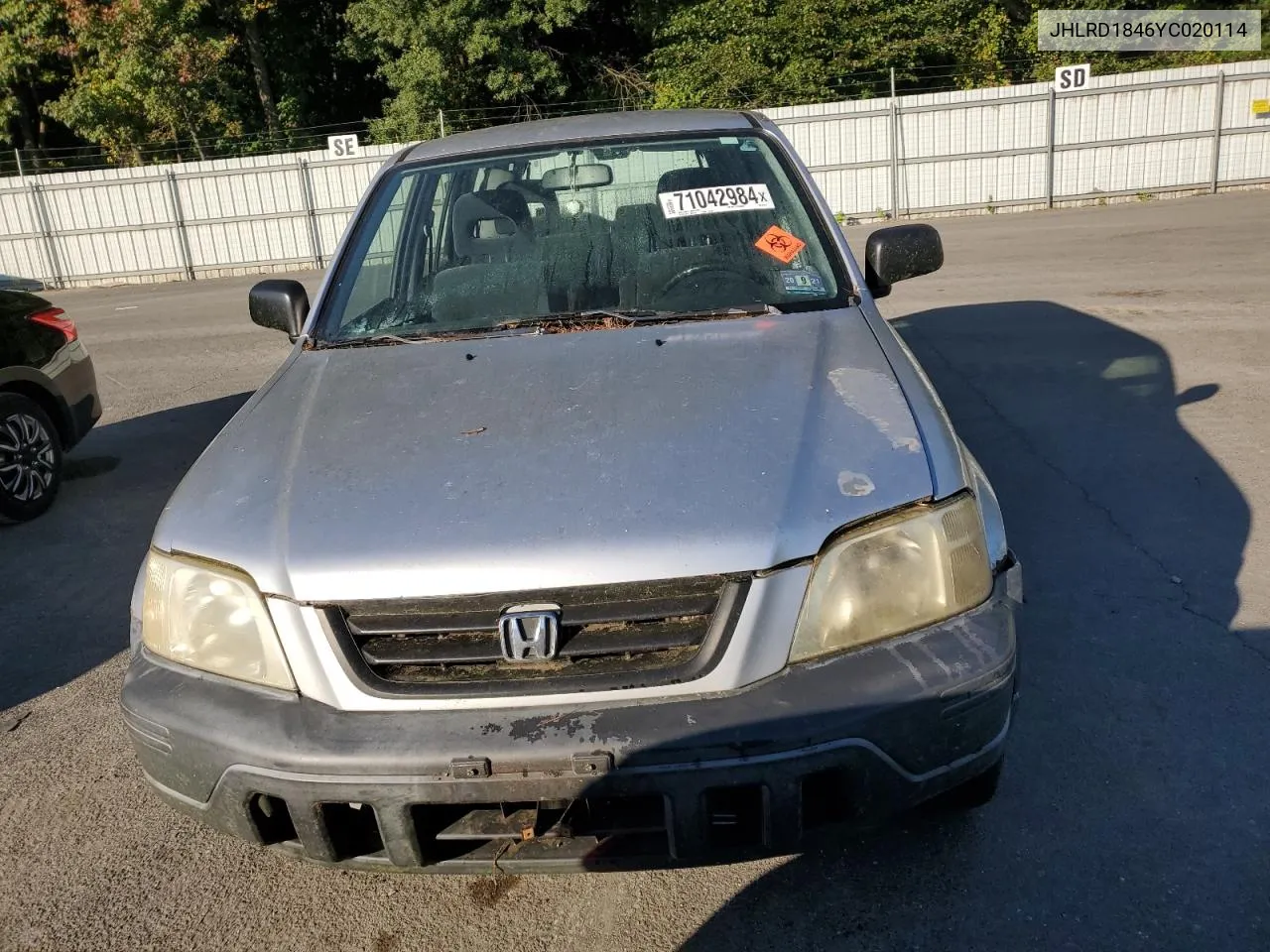 2000 Honda Cr-V Lx VIN: JHLRD1846YC020114 Lot: 71042984