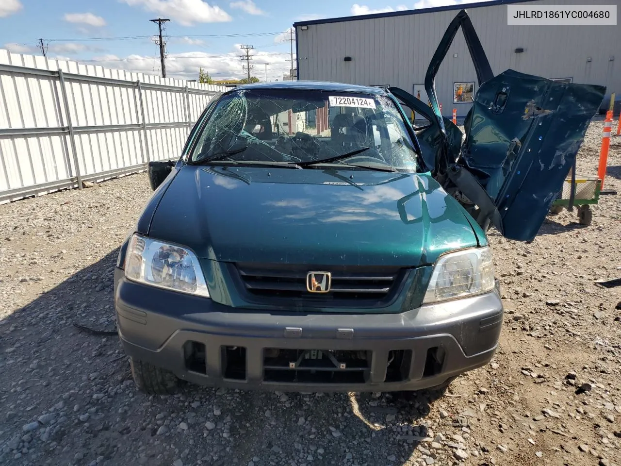 2000 Honda Cr-V Ex VIN: JHLRD1861YC004680 Lot: 72204124