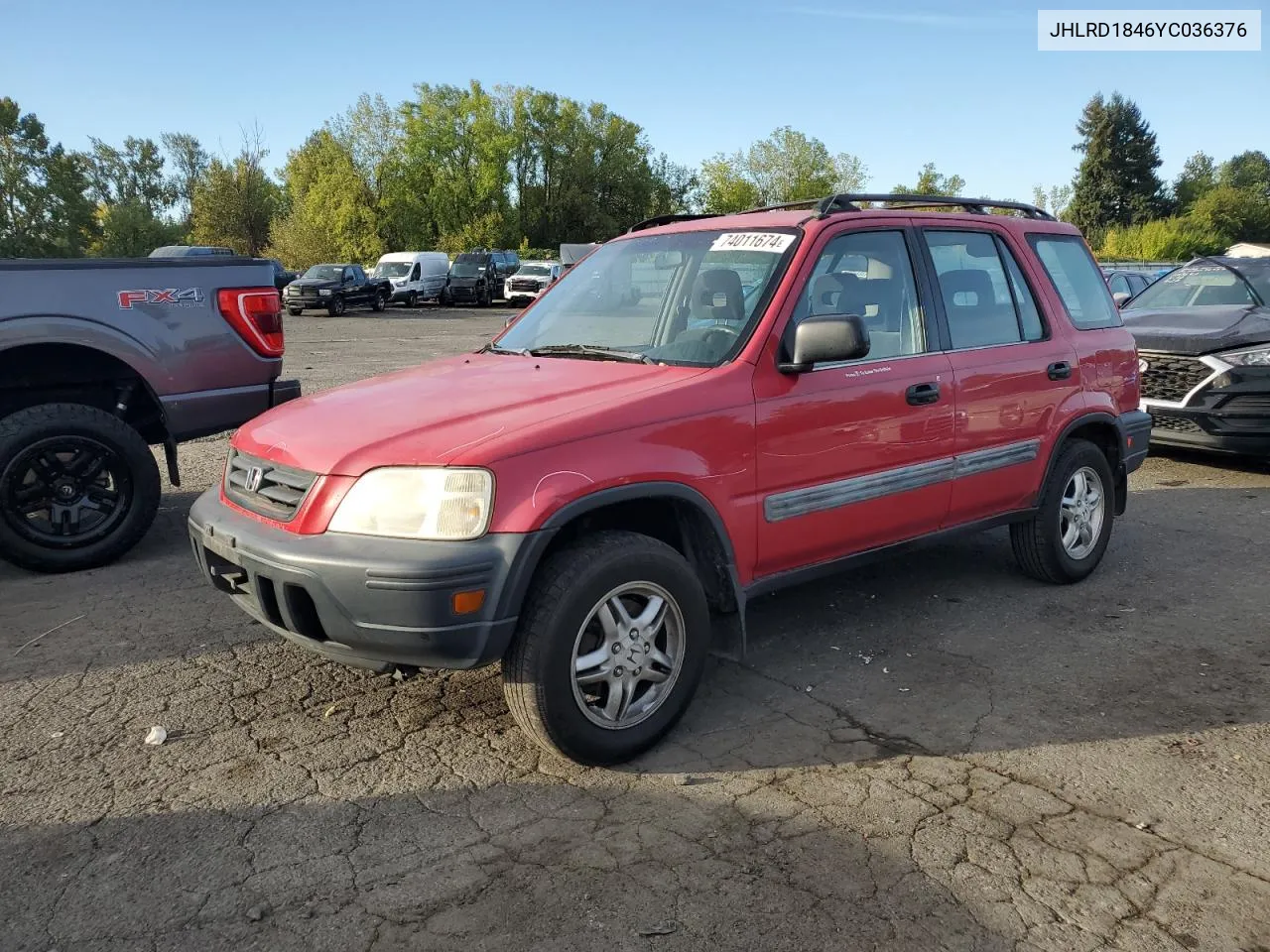 2000 Honda Cr-V Lx VIN: JHLRD1846YC036376 Lot: 74011674