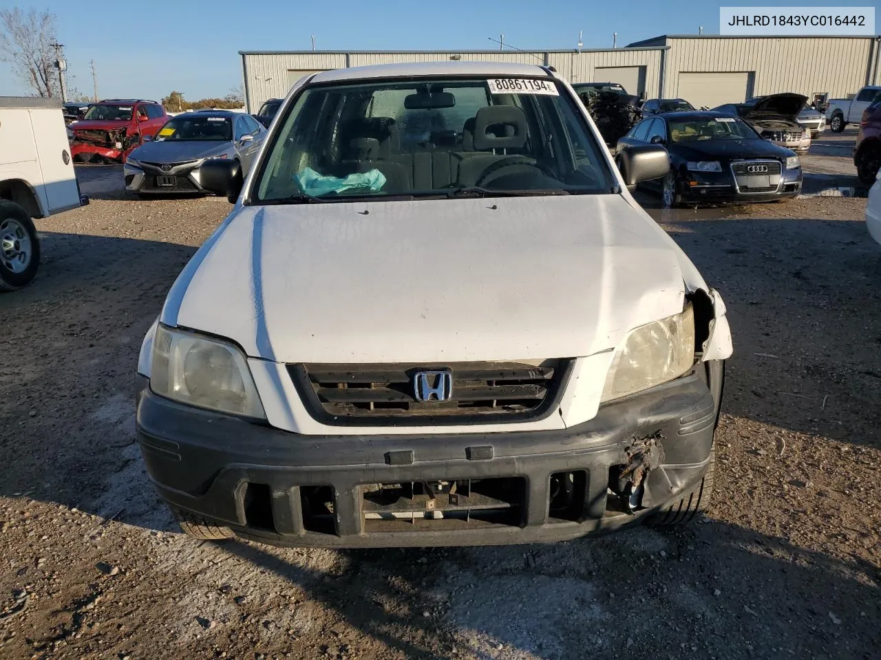 2000 Honda Cr-V Lx VIN: JHLRD1843YC016442 Lot: 80861194