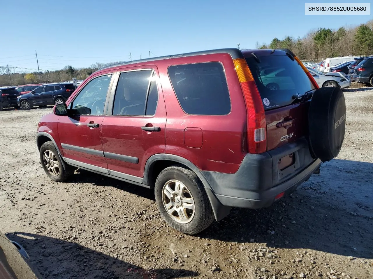 2002 Honda Cr-V Ex VIN: SHSRD78852U006680 Lot: 51815314