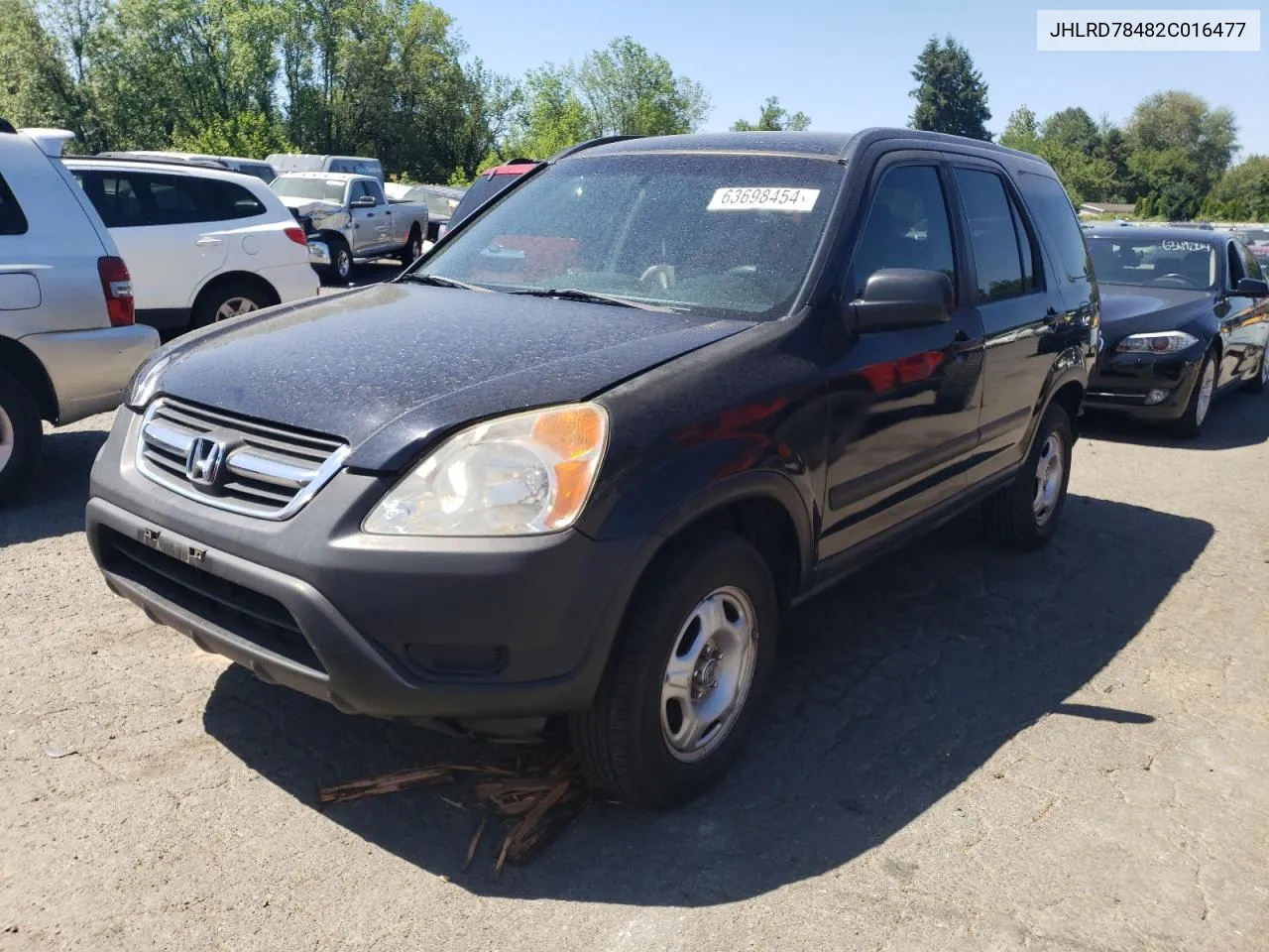 2002 Honda Cr-V Lx VIN: JHLRD78482C016477 Lot: 63698454