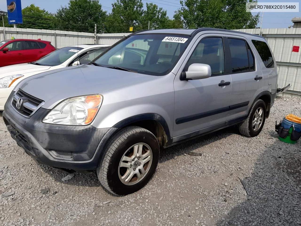 2002 Honda Cr-V Ex VIN: JHLRD788X2C015480 Lot: 64651304