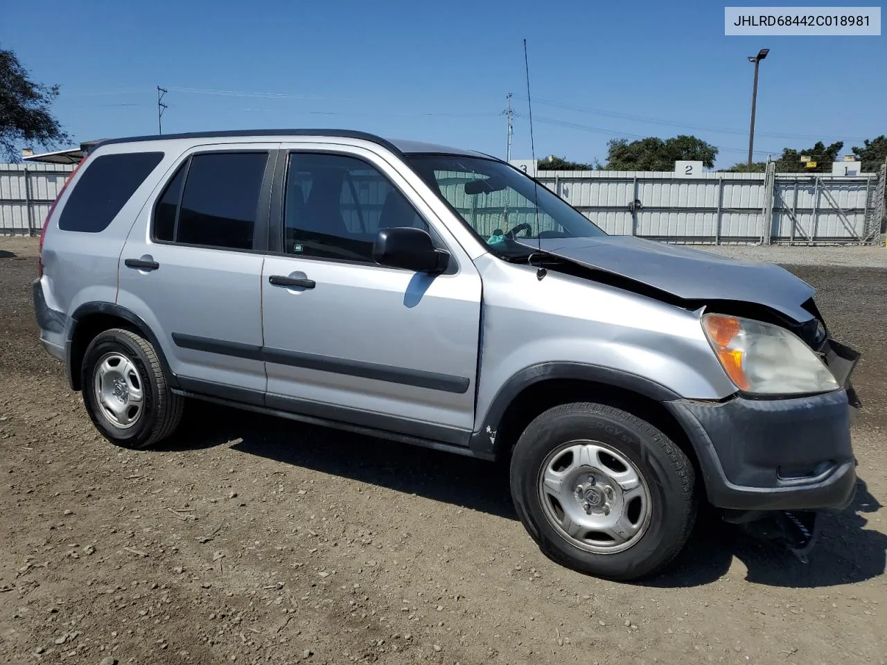 2002 Honda Cr-V Lx VIN: JHLRD68442C018981 Lot: 71097244