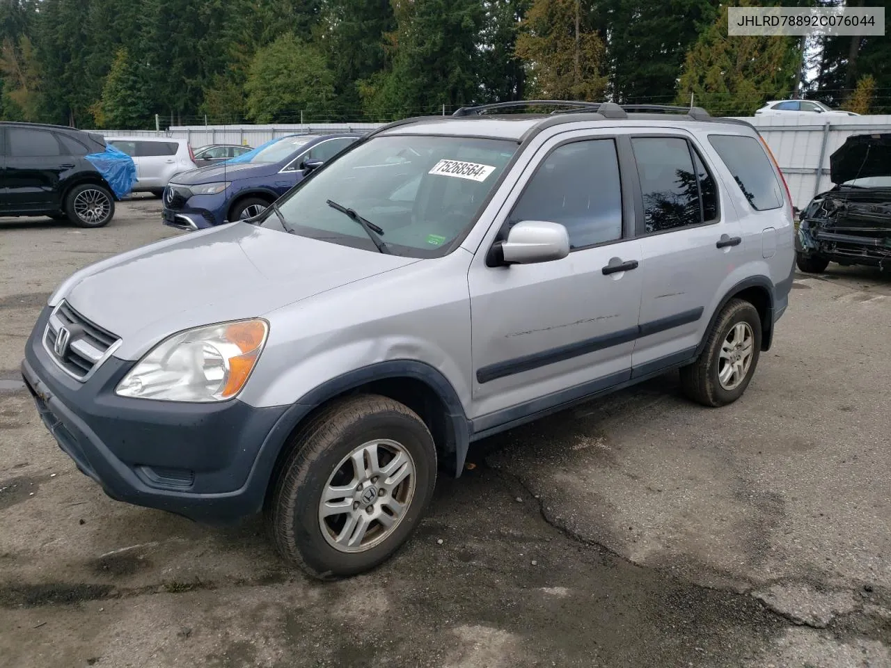 2002 Honda Cr-V Ex VIN: JHLRD78892C076044 Lot: 75268564