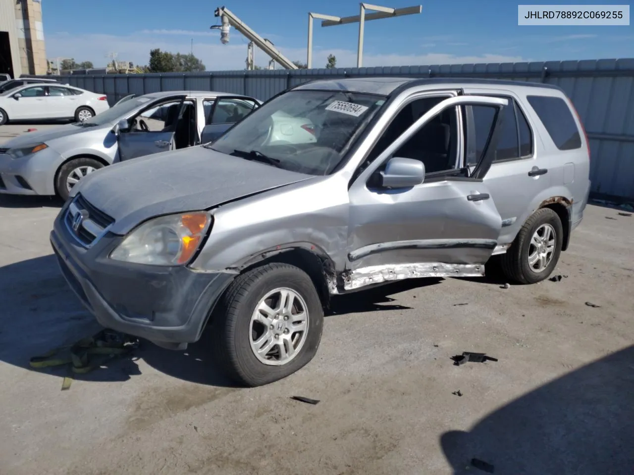 2002 Honda Cr-V Ex VIN: JHLRD78892C069255 Lot: 75550694