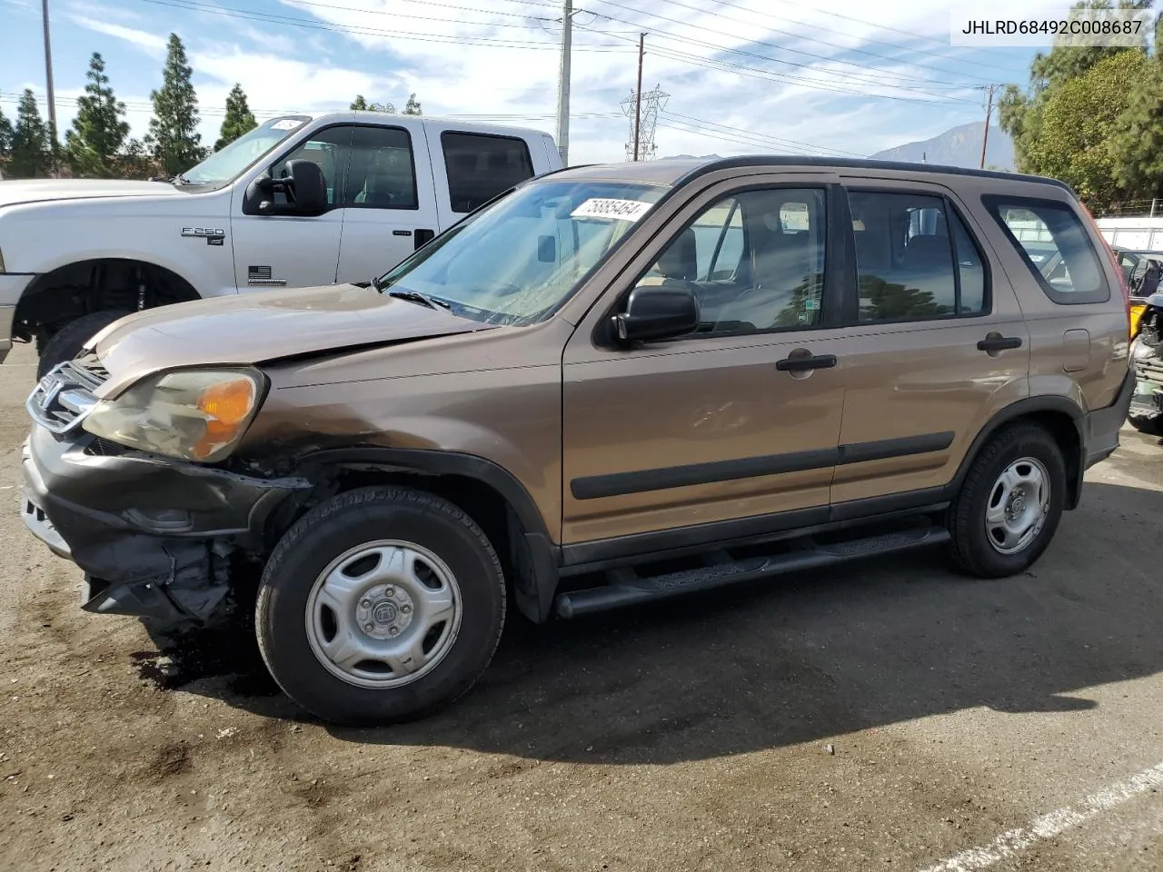 2002 Honda Cr-V Lx VIN: JHLRD68492C008687 Lot: 75885464