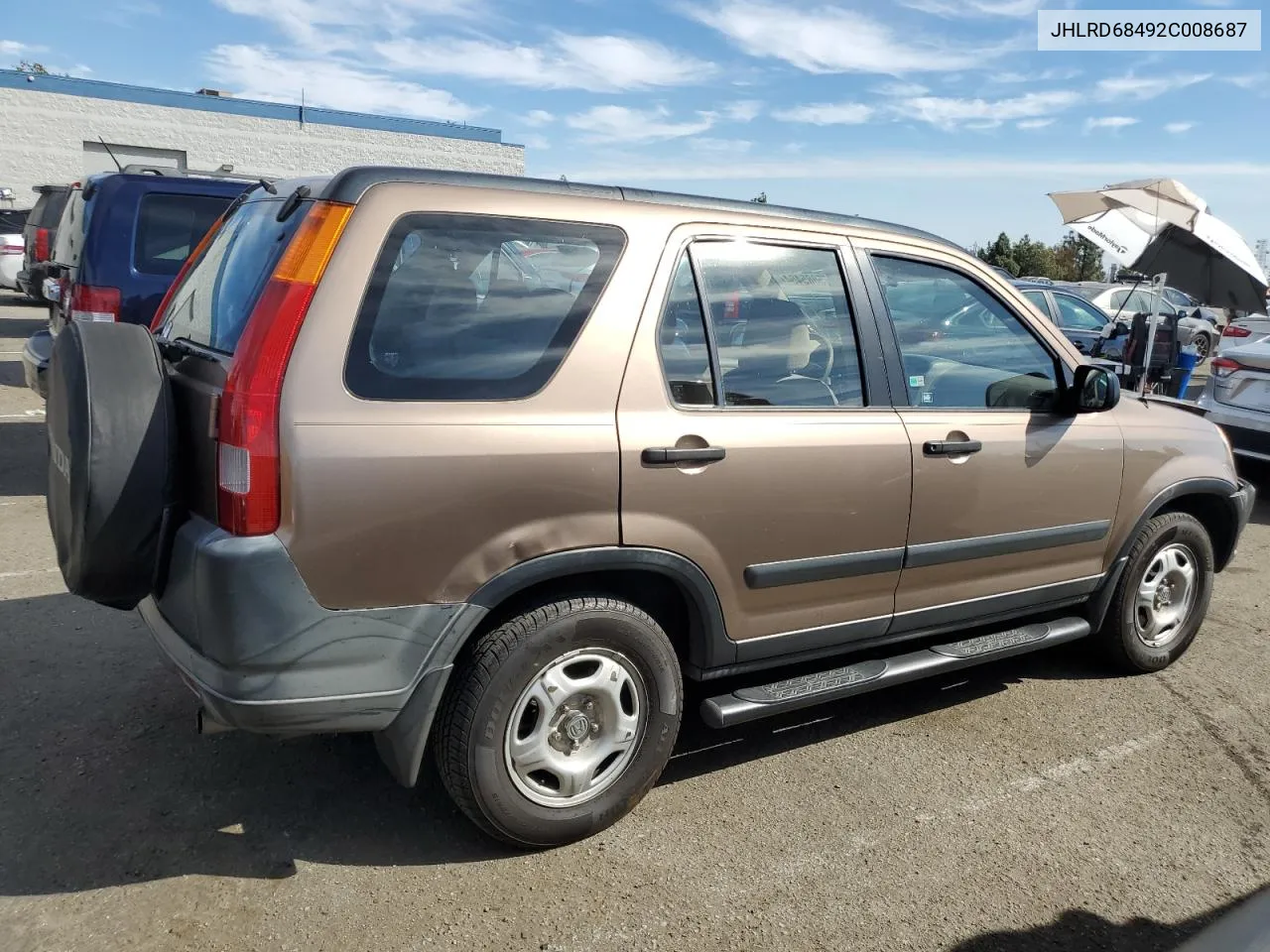 2002 Honda Cr-V Lx VIN: JHLRD68492C008687 Lot: 75885464