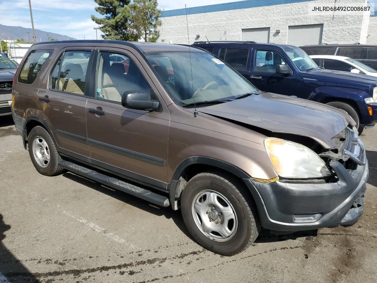 2002 Honda Cr-V Lx VIN: JHLRD68492C008687 Lot: 75885464