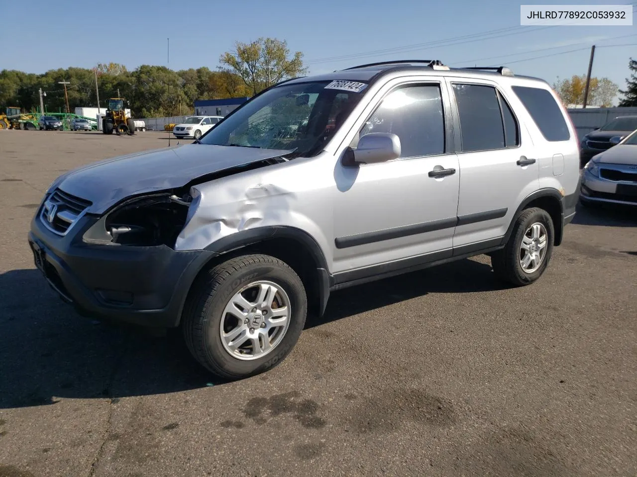 2002 Honda Cr-V Ex VIN: JHLRD77892C053932 Lot: 76087424